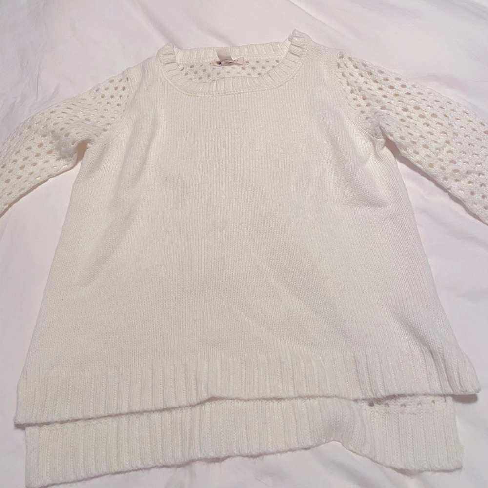 Forever 21 Small White Circle Cutouts Sweater